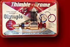 A Thimble Drome .15 Olympic in its bubble box.